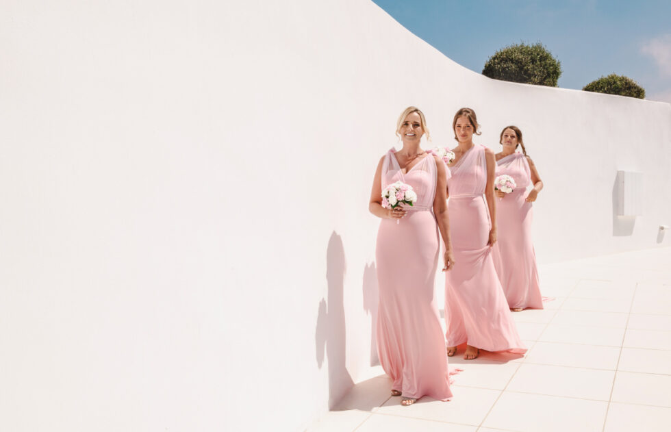 bridesmaids pink dress
