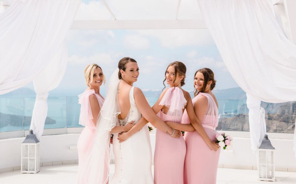 bride bridesmaids